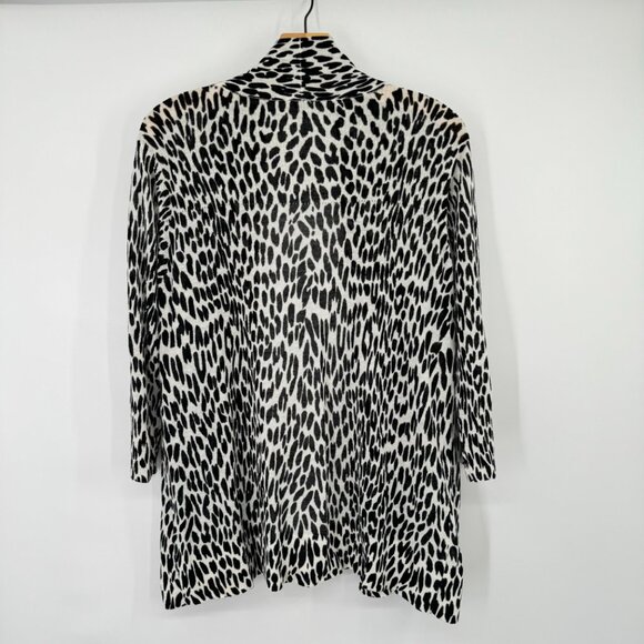 Etoile Leopard Print Open Front Cardigan Sweater black linen blend size medium - Picture 10 of 10